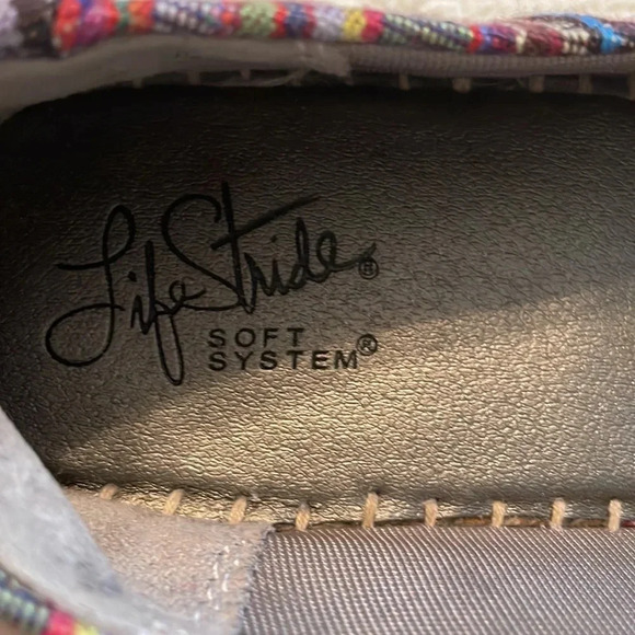 Life Stride Soft System Multicolor Stripe Woven Wedge Espadrille Shoe SlipOn 8.5 - Picture 7 of 8